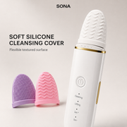 SONA ultrasonic skin scrubber with soft silicone cleansing cover